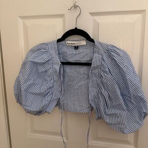 Anthropologie Light Blue Striped Blouse